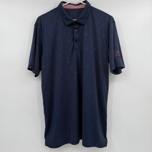 Swannies Polo Shirt Men Large Blue Golf Geometric Short Sleeve Performance